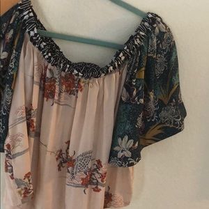 Free people floral silk blouse